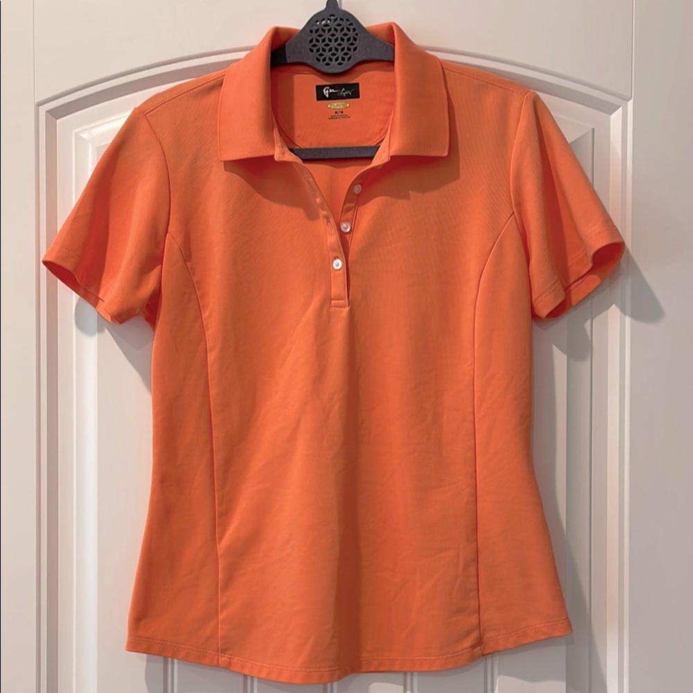 Greg Norman Women’s Golf Play Dry Orange‎ Polo Shirt M